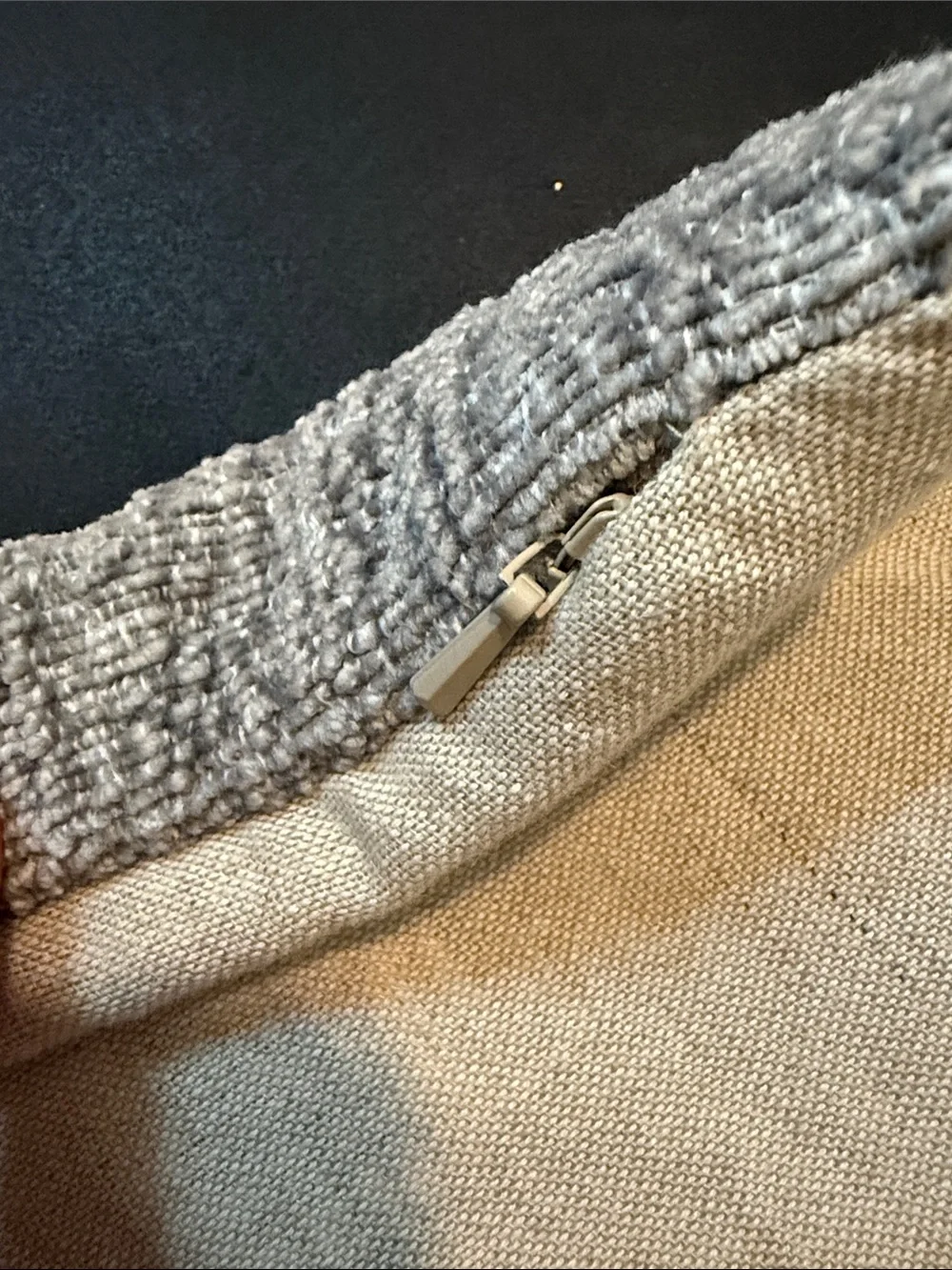 Pottery Barn Neutral Gray Textured Pillow Cover 16” x 26”